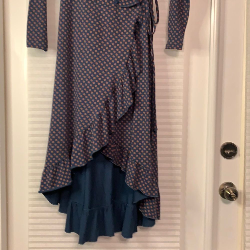 Matilda Jane Teal Ruffle‎ Wrap Fall Dress Small - Picture 6 of 9